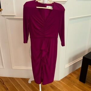 Plum colored knit dress with flattering front